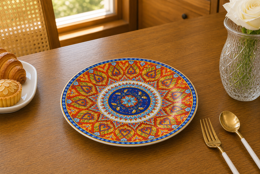 Donglin Homeware Thai Royal - Bohemian Style Ceramic Soup Plate 8-inch