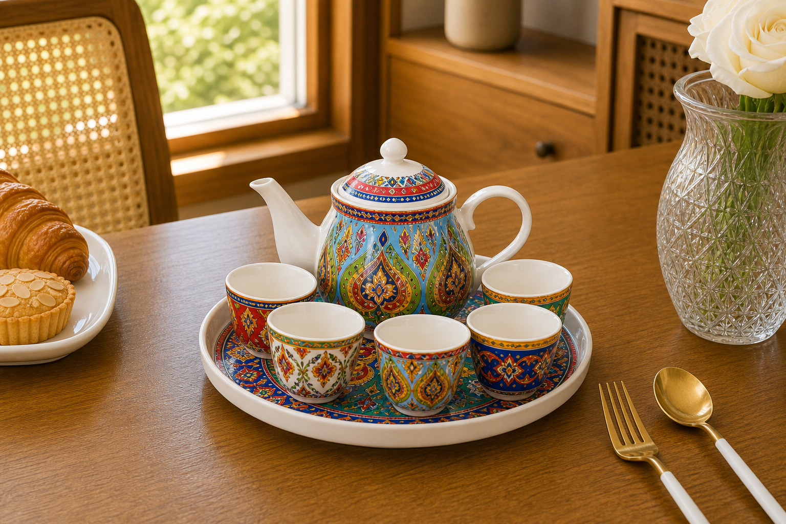 Dongin Homeware Thai Royal - Bohemian Style Ceramic Tea Cup