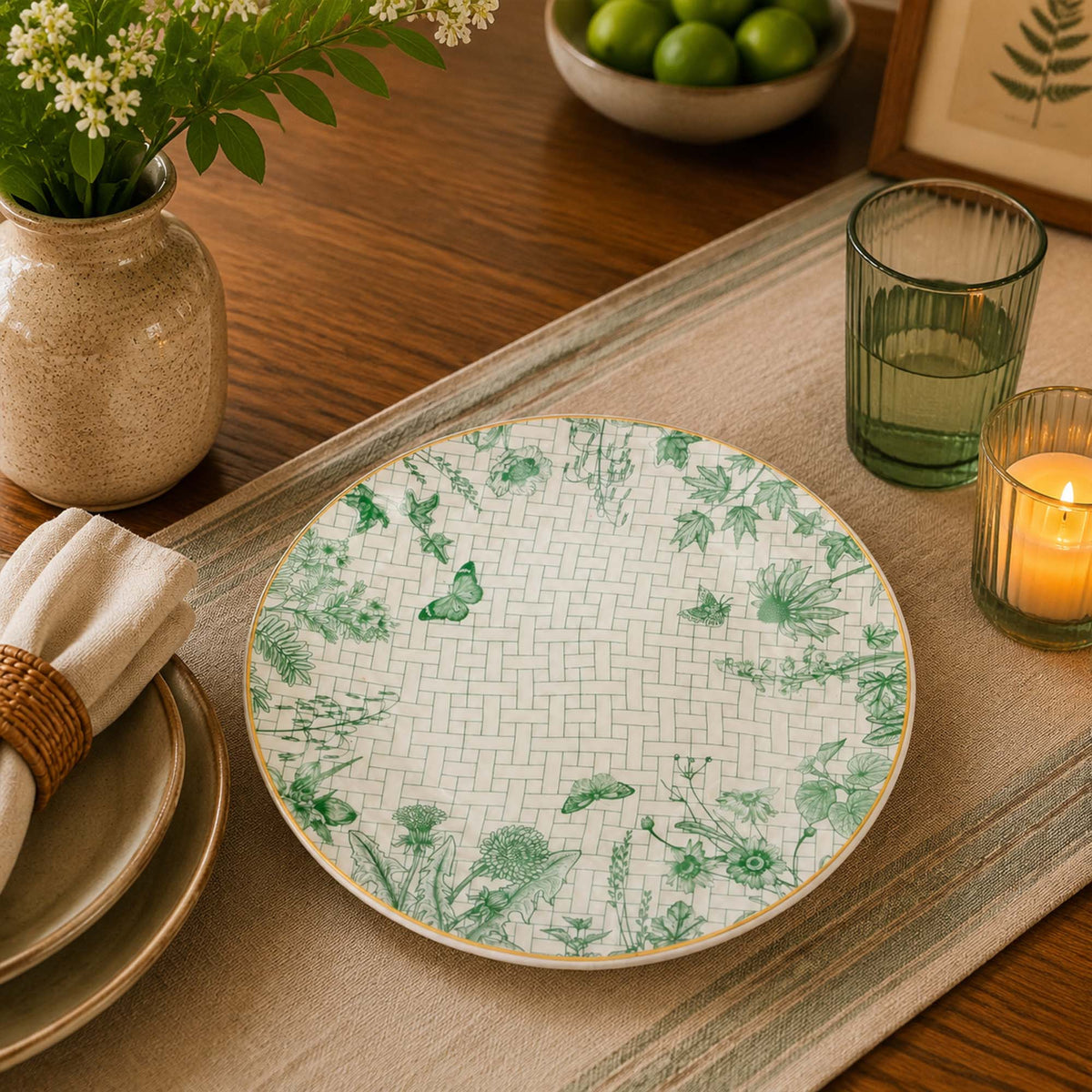 Donglin Homeware The Garden Rabbit Collection Coup Plate 8-inch