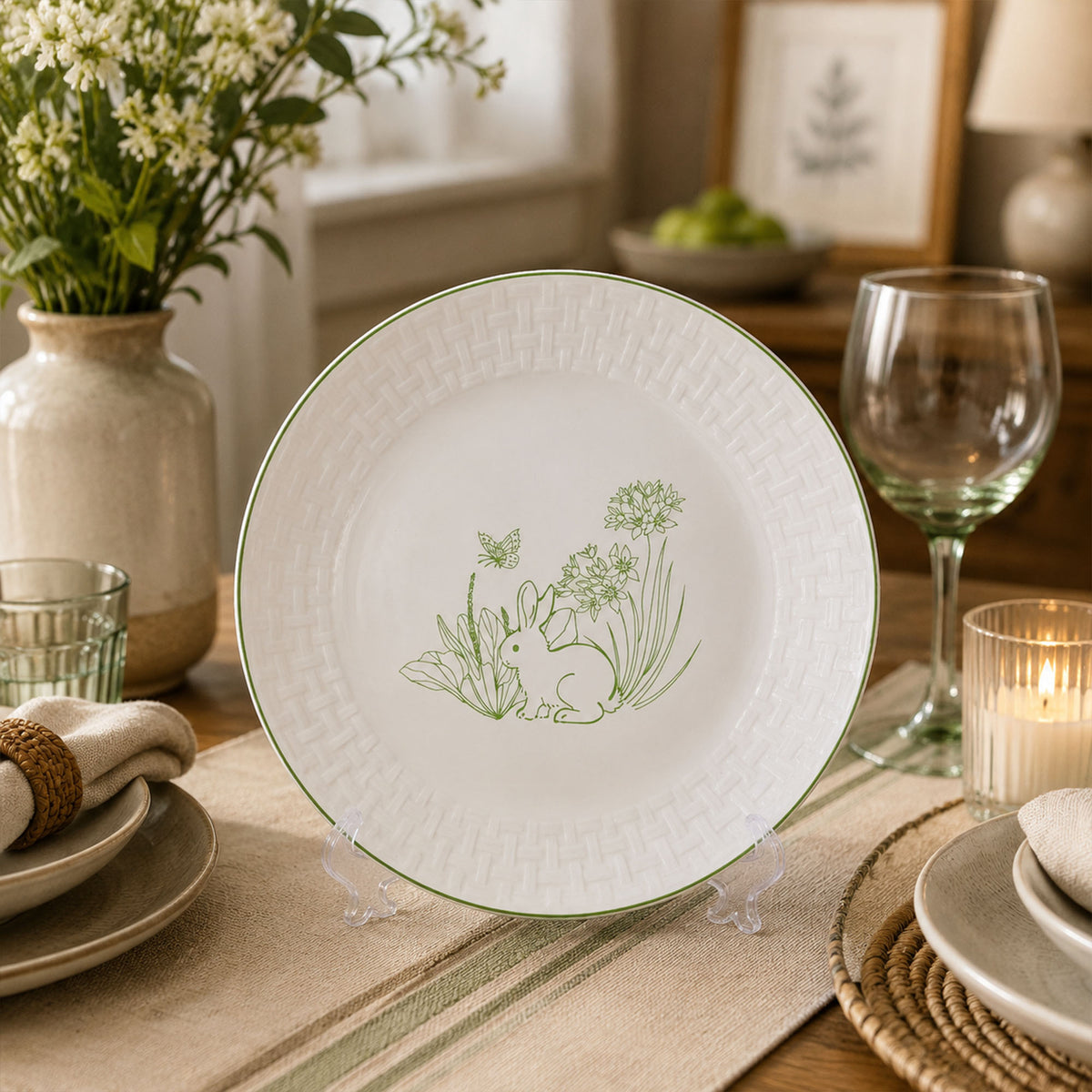 Donglin Homeware Donglin Homeware The Garden Rabbit Collection Dessert Plate 7.5-inch