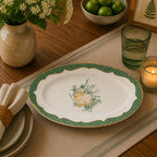 Donglin Homeware The Garden Rabbit Collection Oval Plate 14-inch