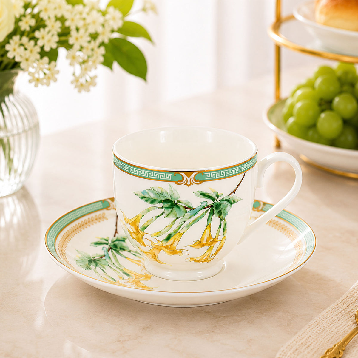 Donglin Homeware The Living Herbarium Collection Cup and Saucer 220cc