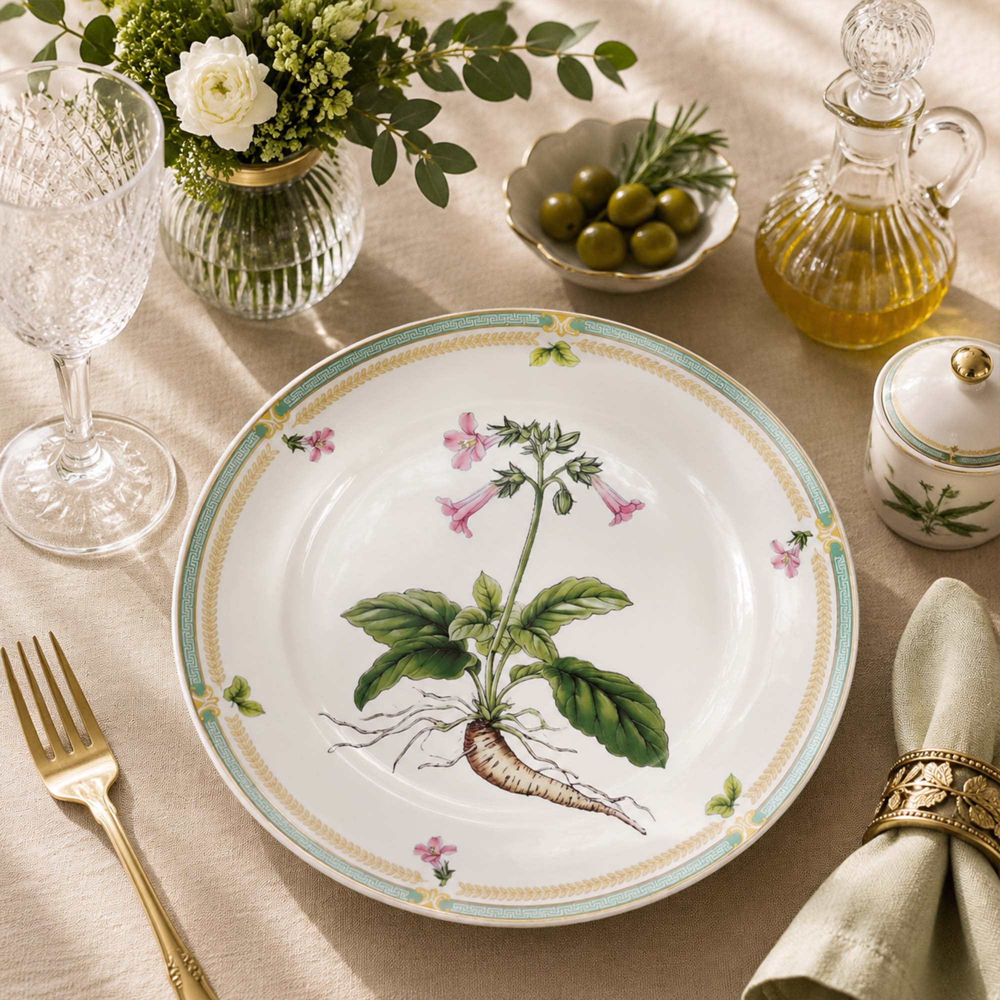 Donglin Homeware The Living Herbarium Collection Dinner Plate 10.5-inch