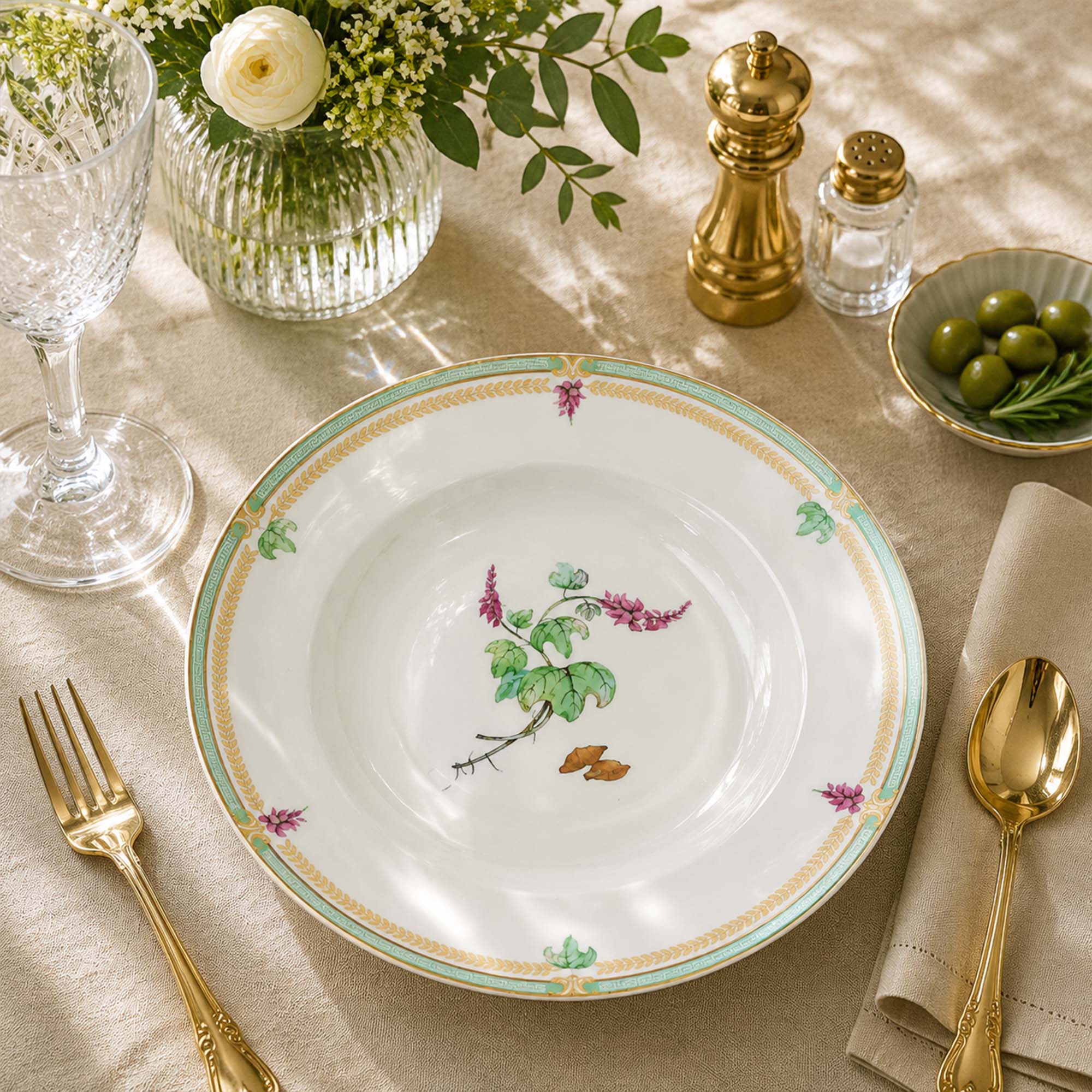 Donglin Homeware The Living Herbarium Collection Soup Plate 8.5-inch