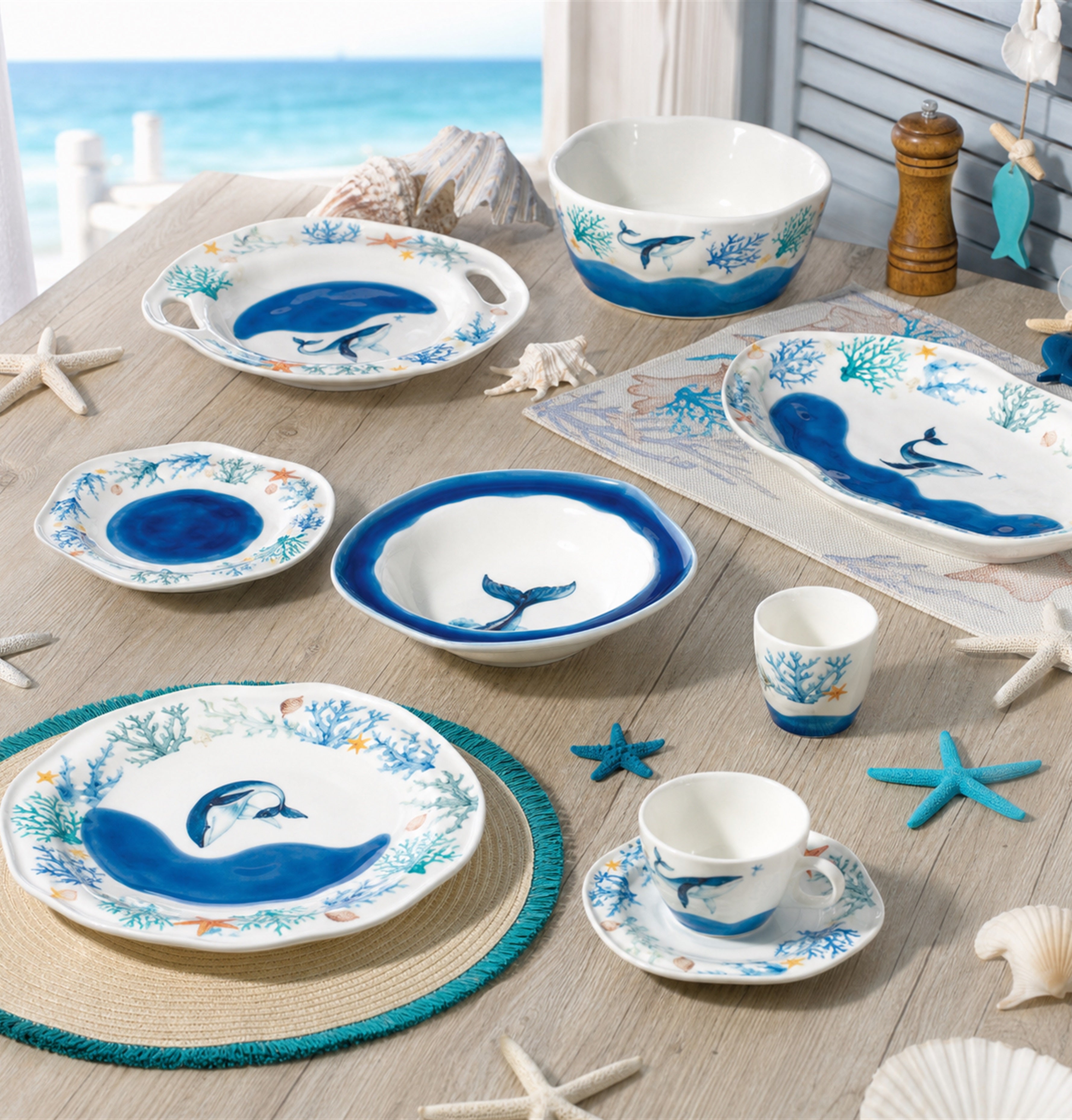 Donglin Homeware Whale Ocean- Minimalist Style Ceramic Tableware