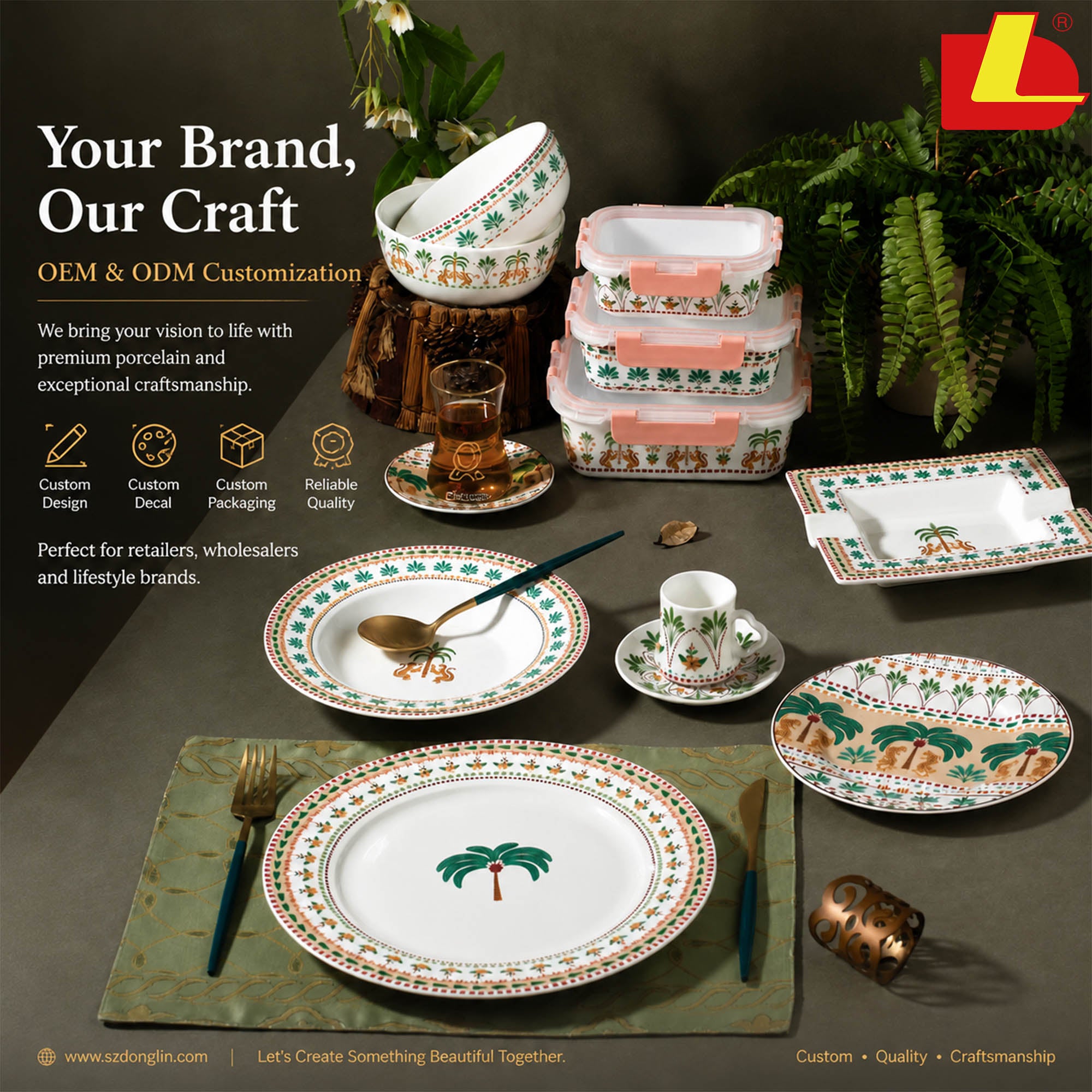 Donglin Homeware Wholesale Commercial Value: Custom Tableware for Oasis Heritage-Theme