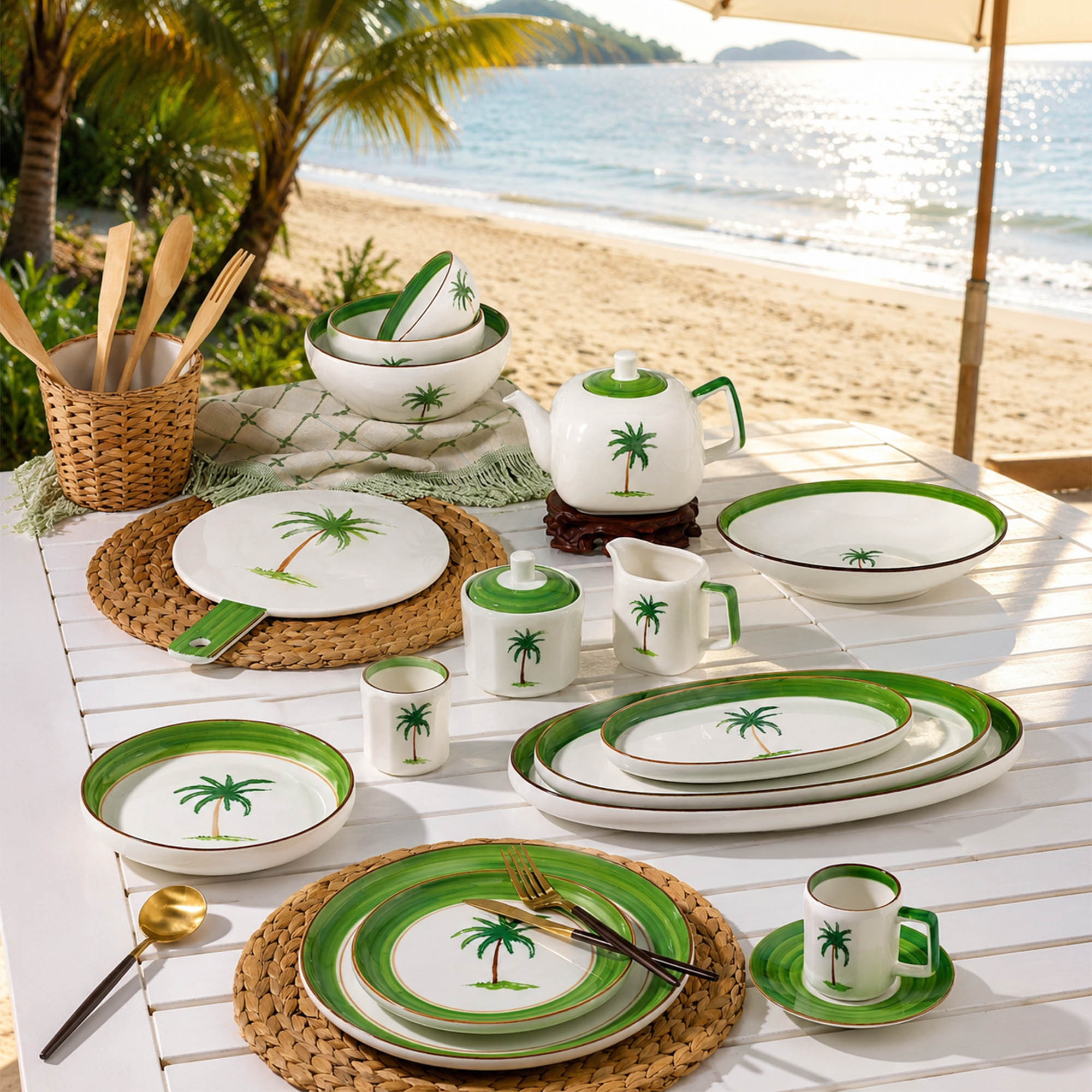 Donglin Homeware Wholesale Palm Breeze Collection Dinnerware | B2B Reinforced Porcelain