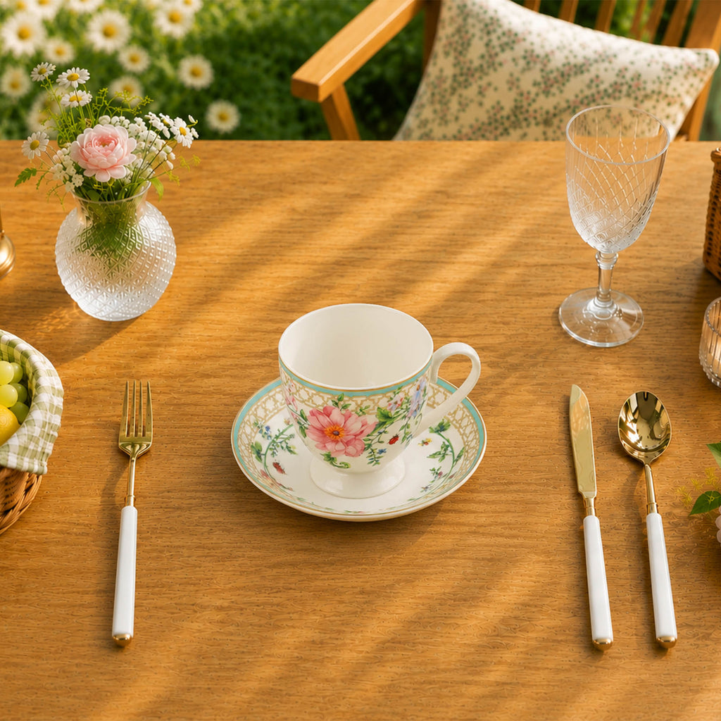 Donglin Homeware Wildflower Meadow Collection Cup and Saucer 200cc