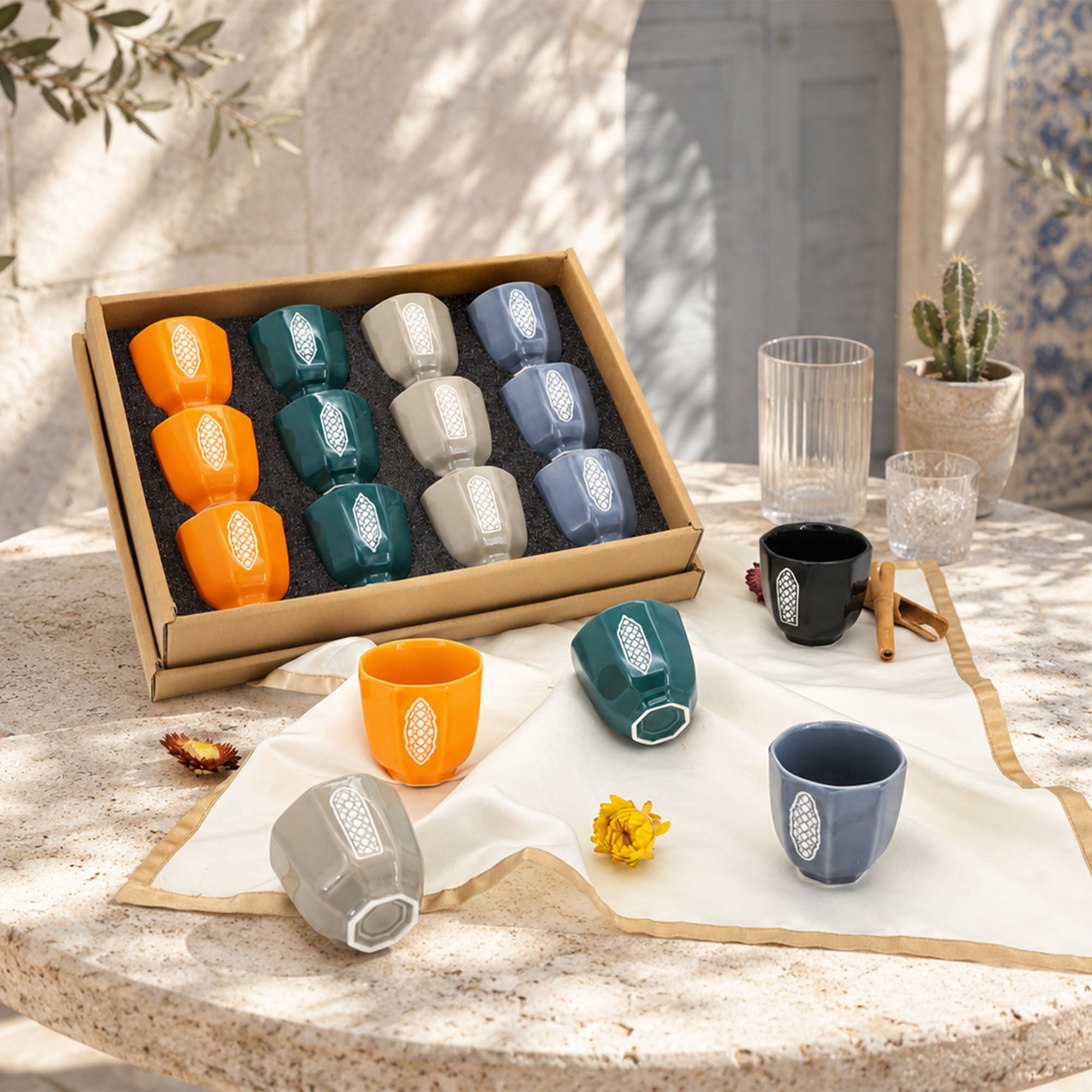Donglin Homeware Window Laser Engraved Colored Glaze - Gahwa Cup 80cc