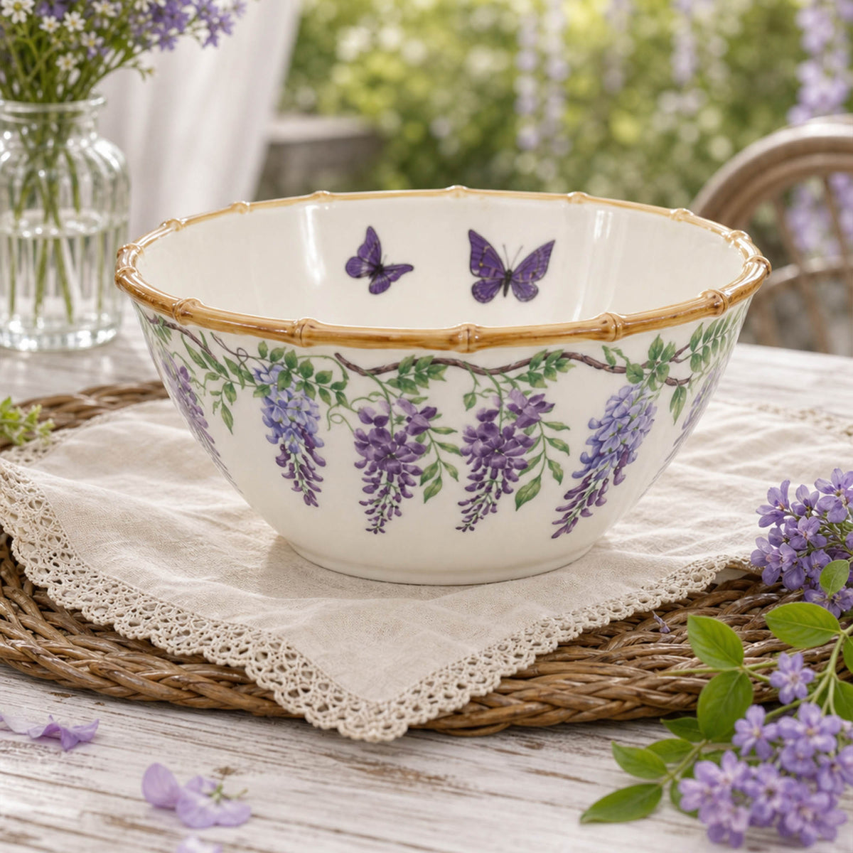 Donglin Homeware Wisteria Aviary Collection Bowl 8.5-inch