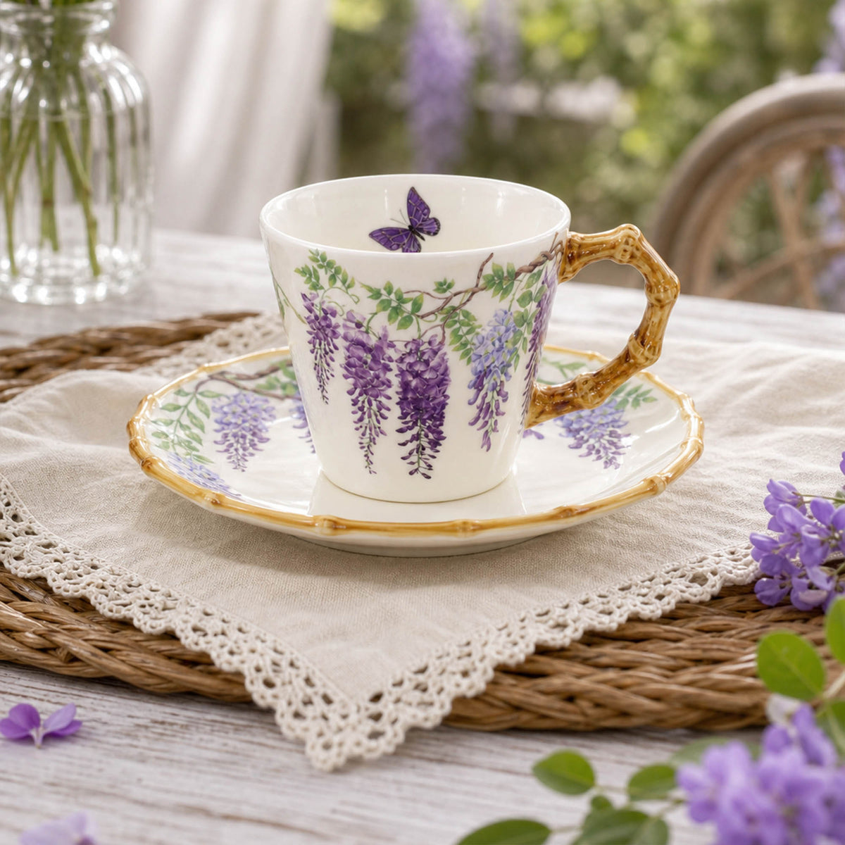 Donglin Homeware Wisteria Aviary Collection Cup and Saucer 220cc