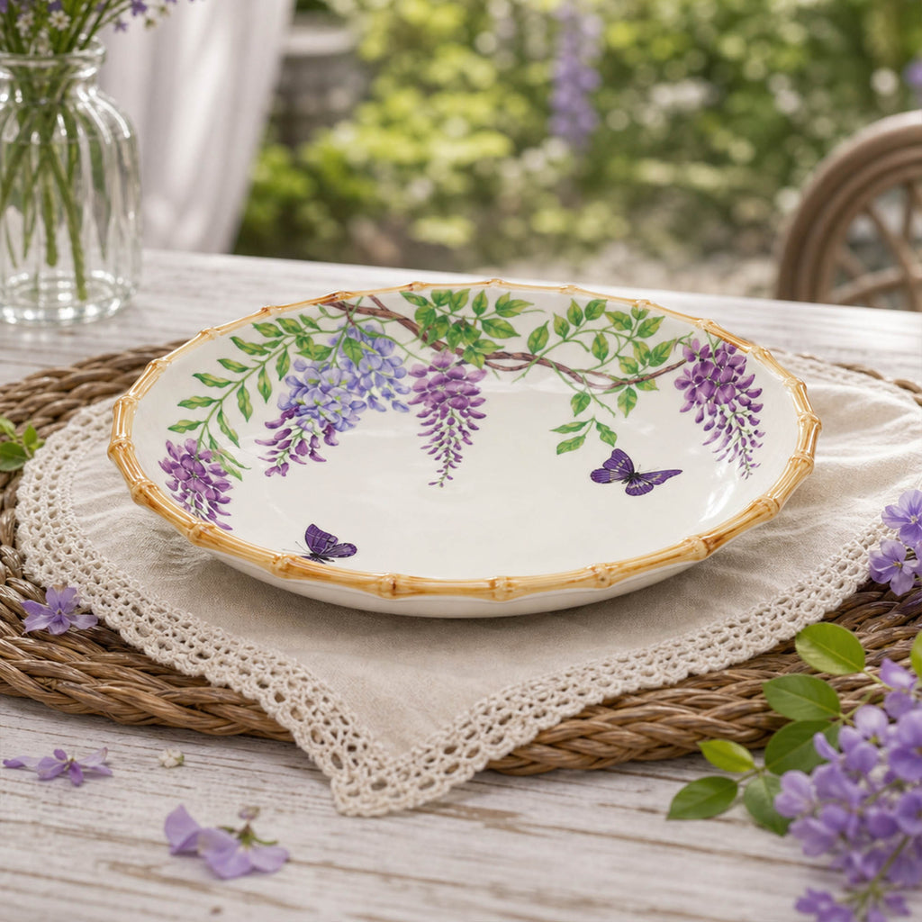 Donglin Homeware Wisteria Aviary Collection Soup Plate 8.5-inch