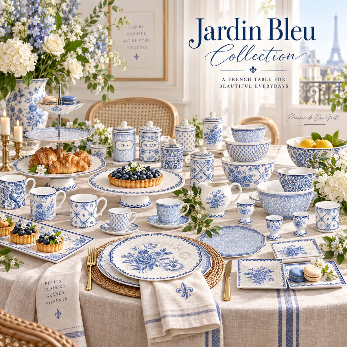 Donglin Homeware Y4796 Jardin Bleu Collection