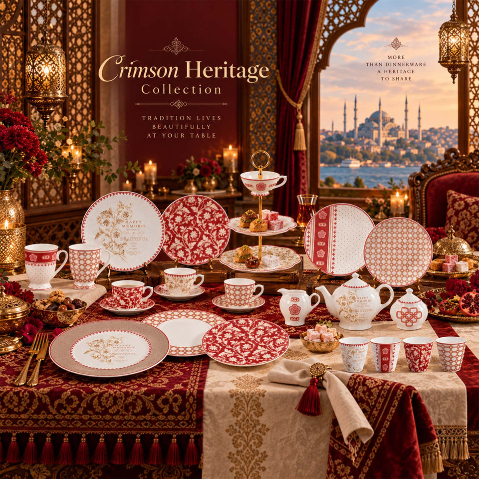 Y5088 Crimson Heritage Geschirrkollektion aus New Bone China