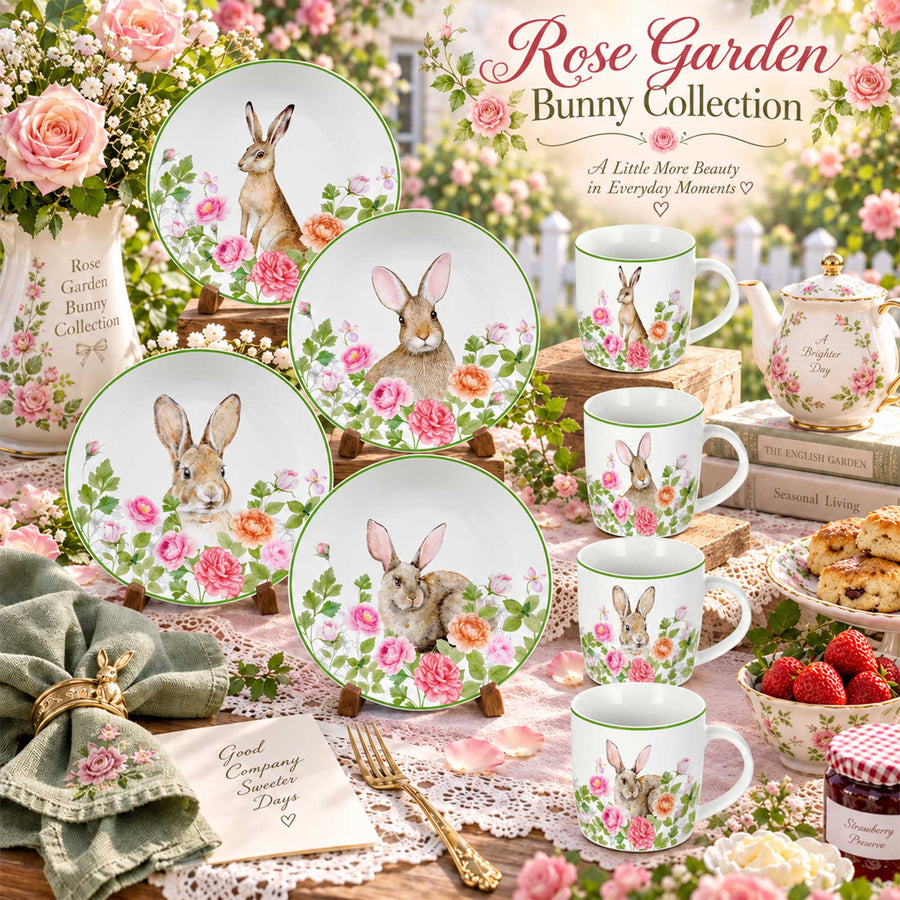 Y5773 Rose Garden Bunny New Bone China Dinnerware Collection