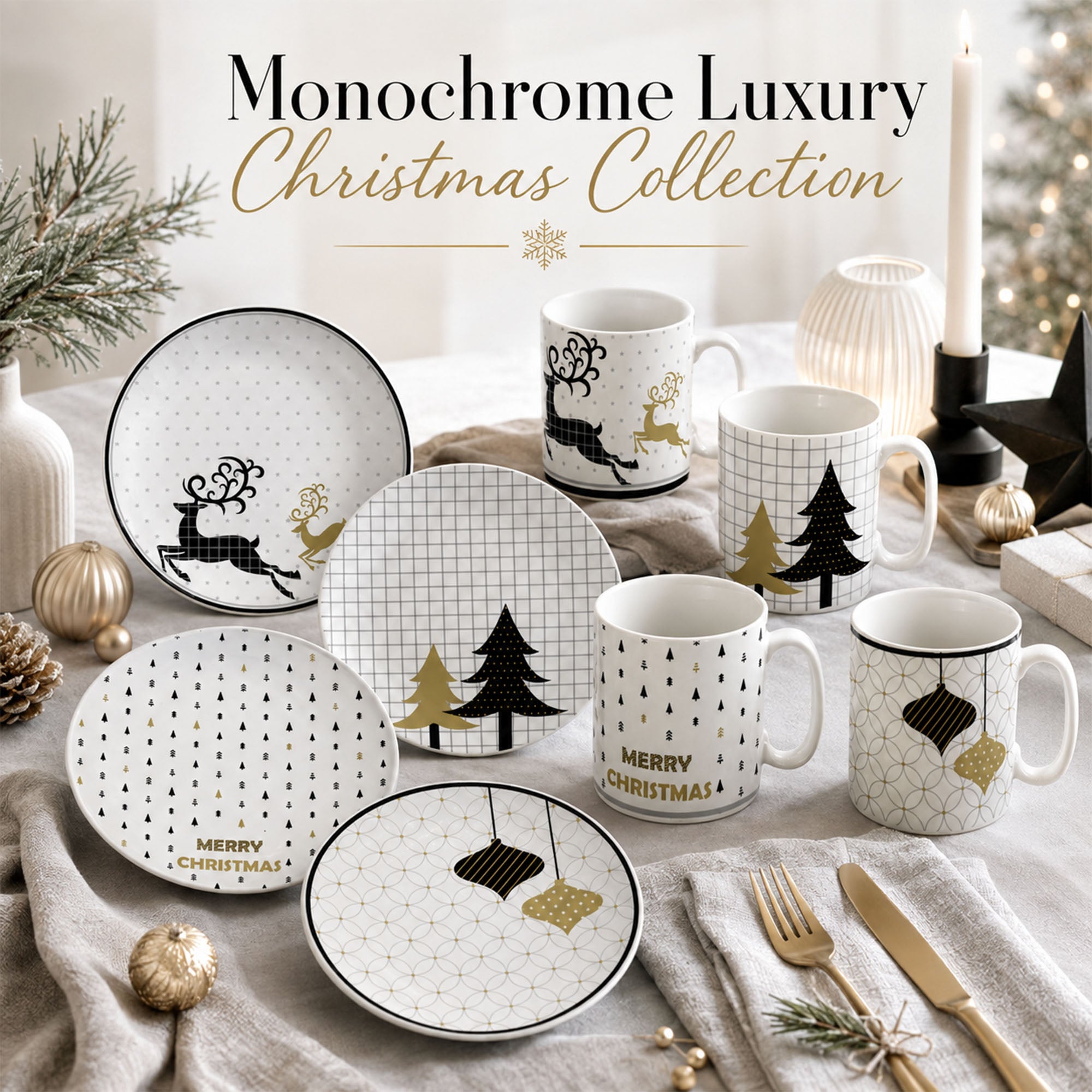Donglin Homeware Y5780 Monochrome Luxury Christmas Collection