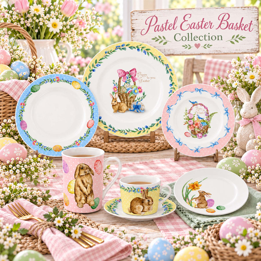 Y5787 Pastel Easter Basket New Bone China Dinnerware Collection