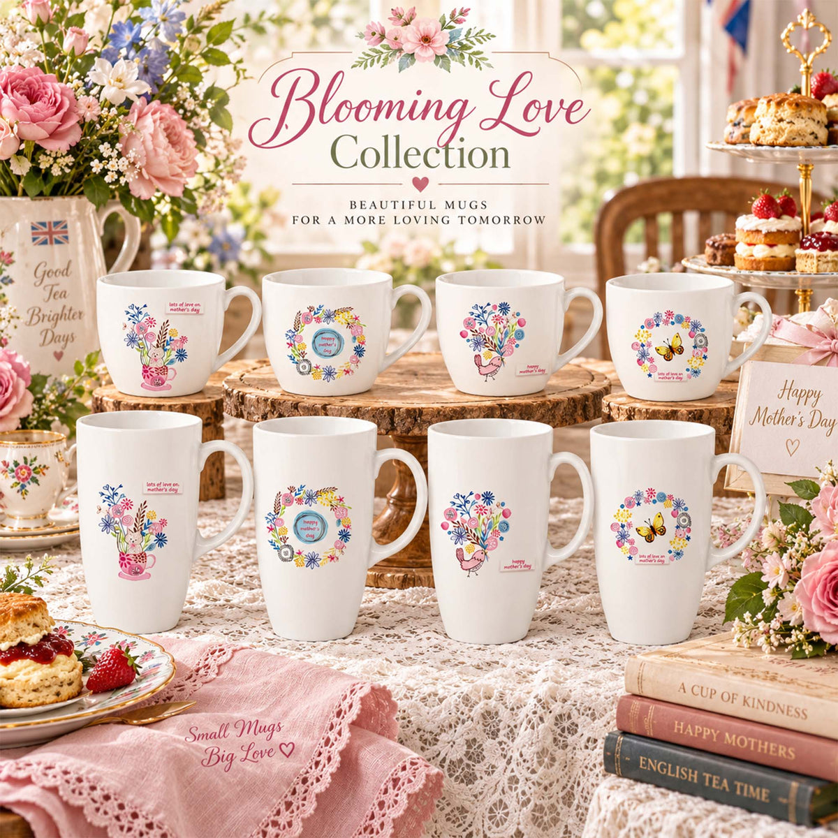 Donglin Homeware Y6151 Blooming Love New Bone China Mug Collection