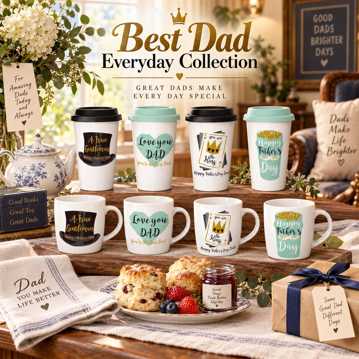 Donglin Homeware Y6182 Best Dad Everyday New Bone China Mug Collection