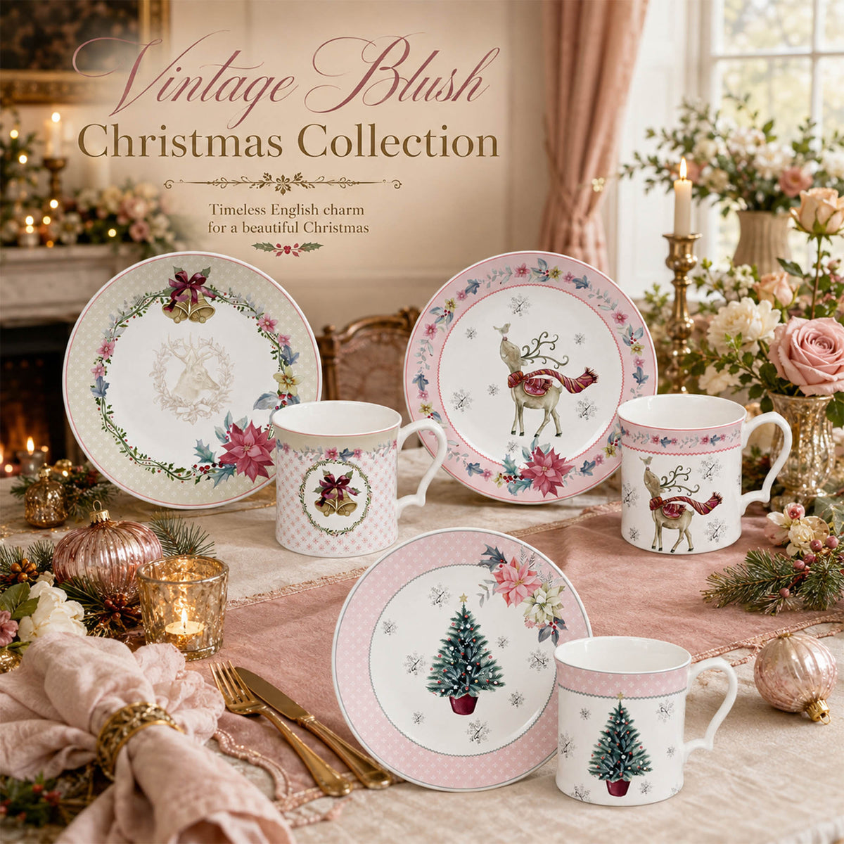 Donglin Homeware Y6285 Vintage Blush Christmas Collection