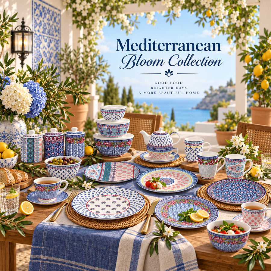 Y6432 Mediterranean Bloom New Bone China Dinnerware Collection