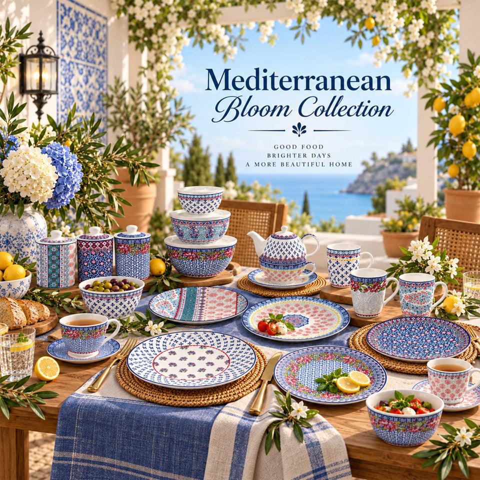 Y6432 Mediterranean Bloom New Bone China Dinnerware Collection