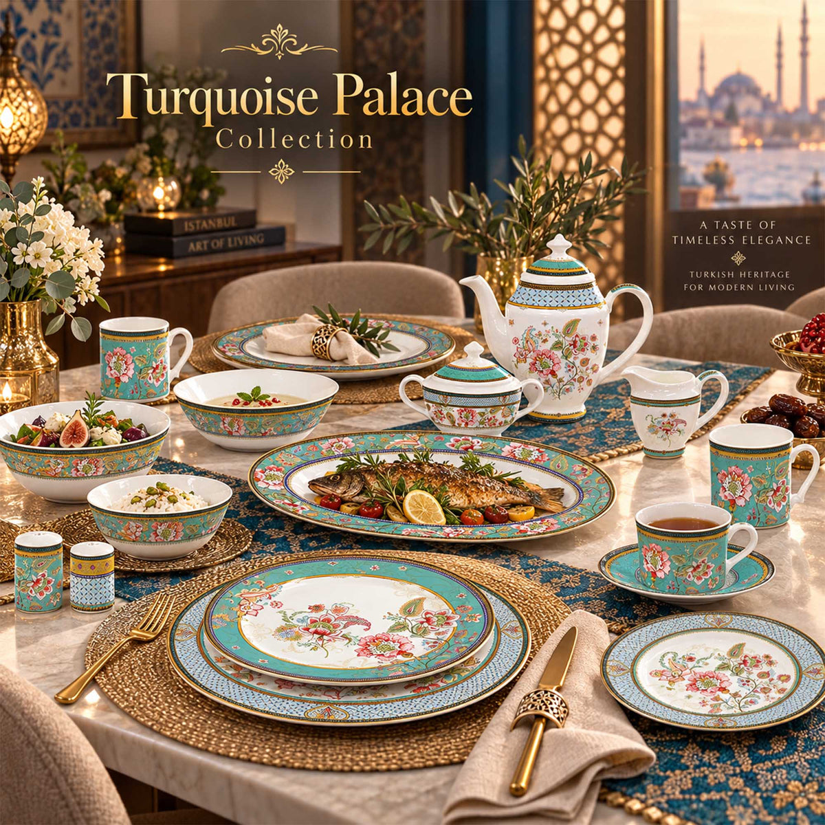 Donglin Homeware Y6495 Turquoise Palace Collection
