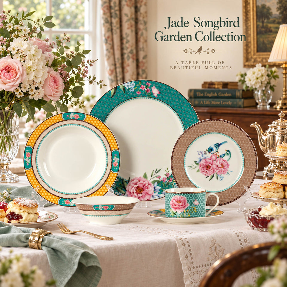 Y6538 Jade Songbird Garden Geschirrkollektion aus New Bone China