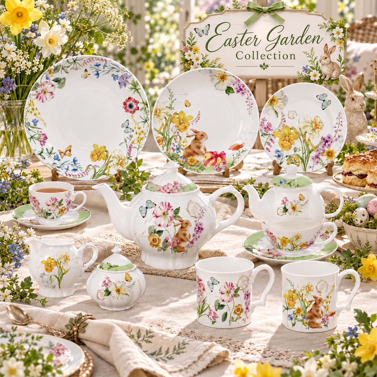 Donglin Homeware Y6624 Easter Garden New Bone China Dinnerware Collection 