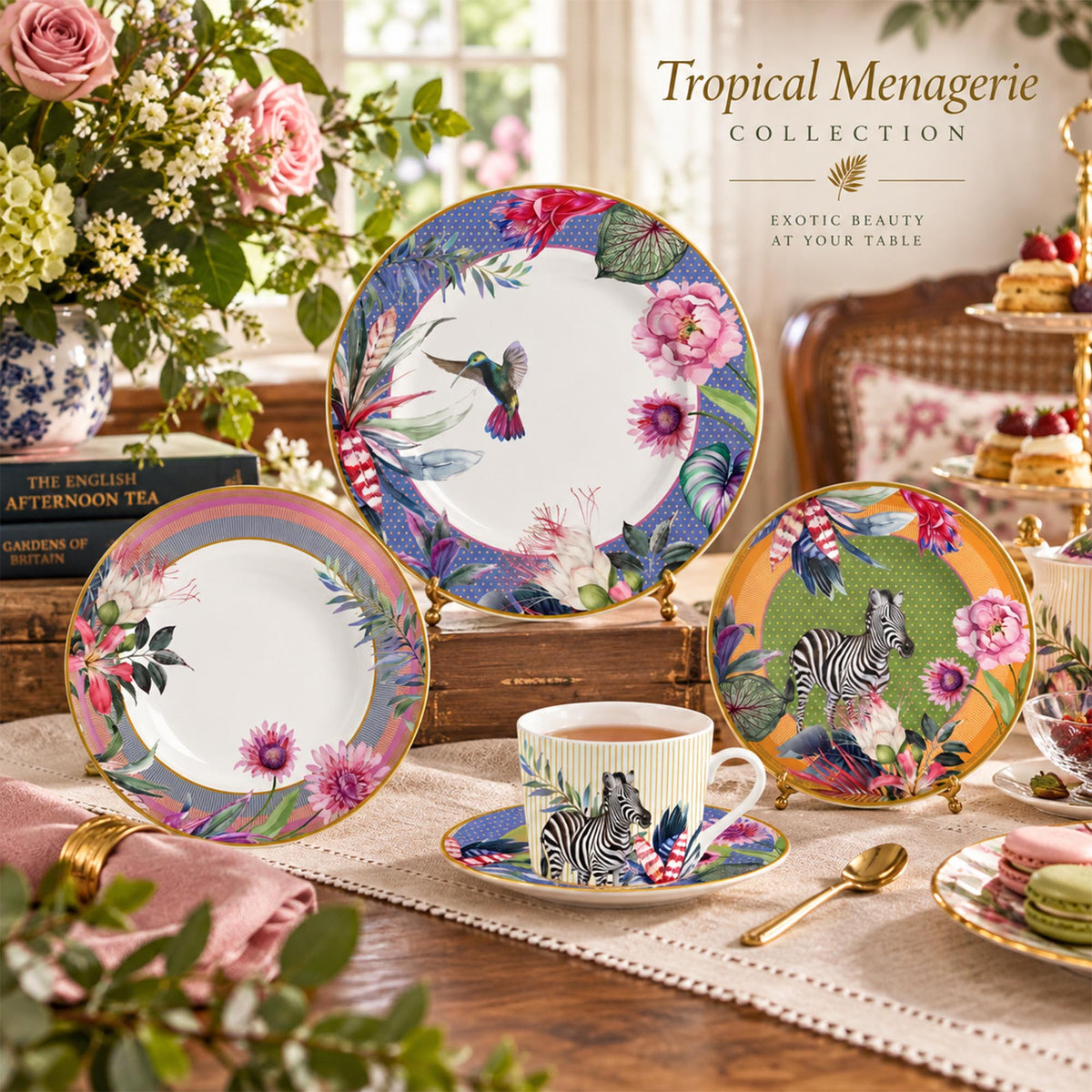Donglin Homeware Y6711 Tropical Menagerie New Bone China Dinnerware Collection