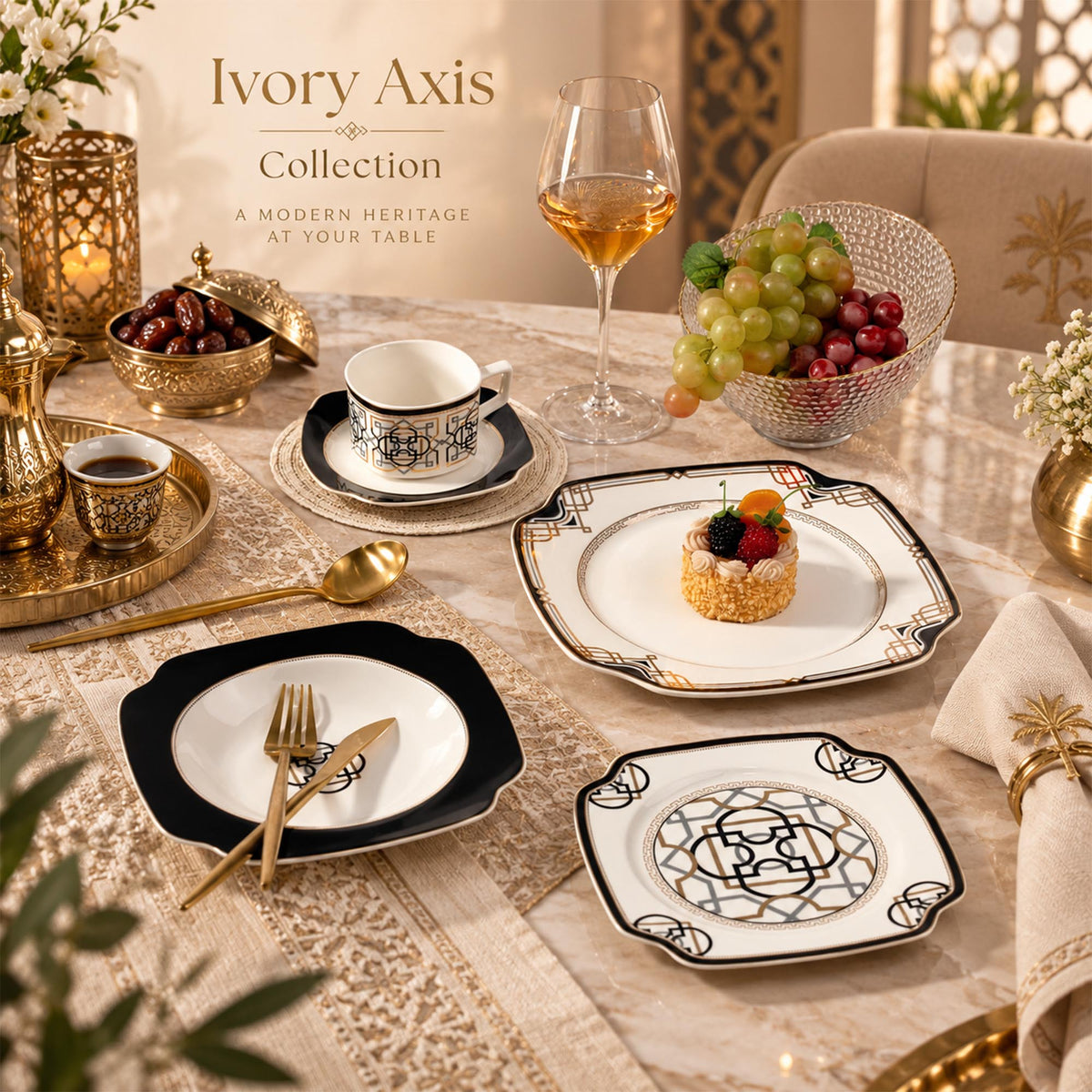 Donglin Homeware Y6783 Ivory Axis New Bone China Dinnerware Collection