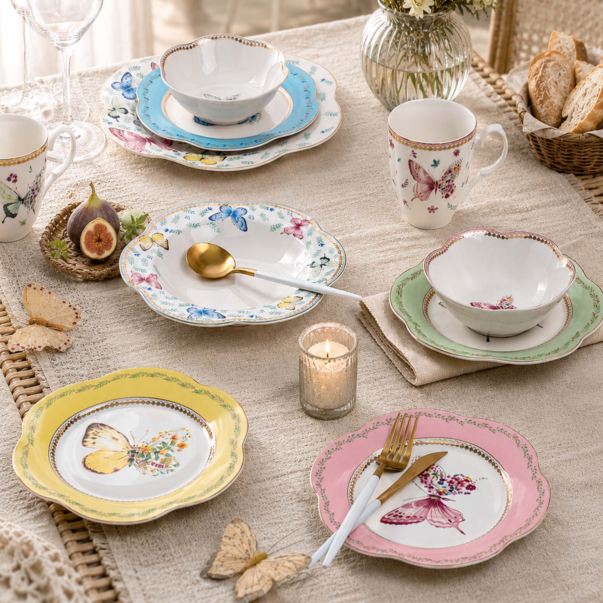 Donglin Homeware Y6788 Macaron Butterfly Tableware Collection