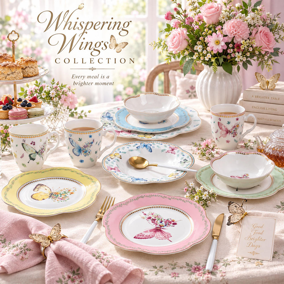 Y6788 Whispering Wings Geschirrkollektion aus New Bone China