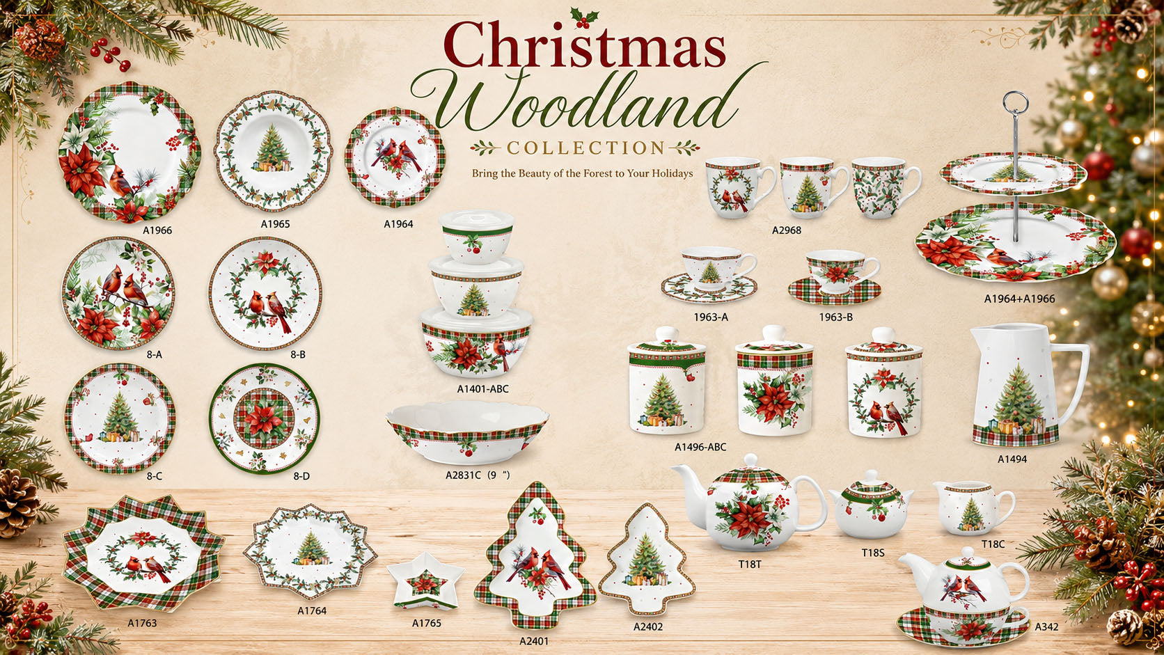 Y6789 Christmas Woodland — коллекция посуды