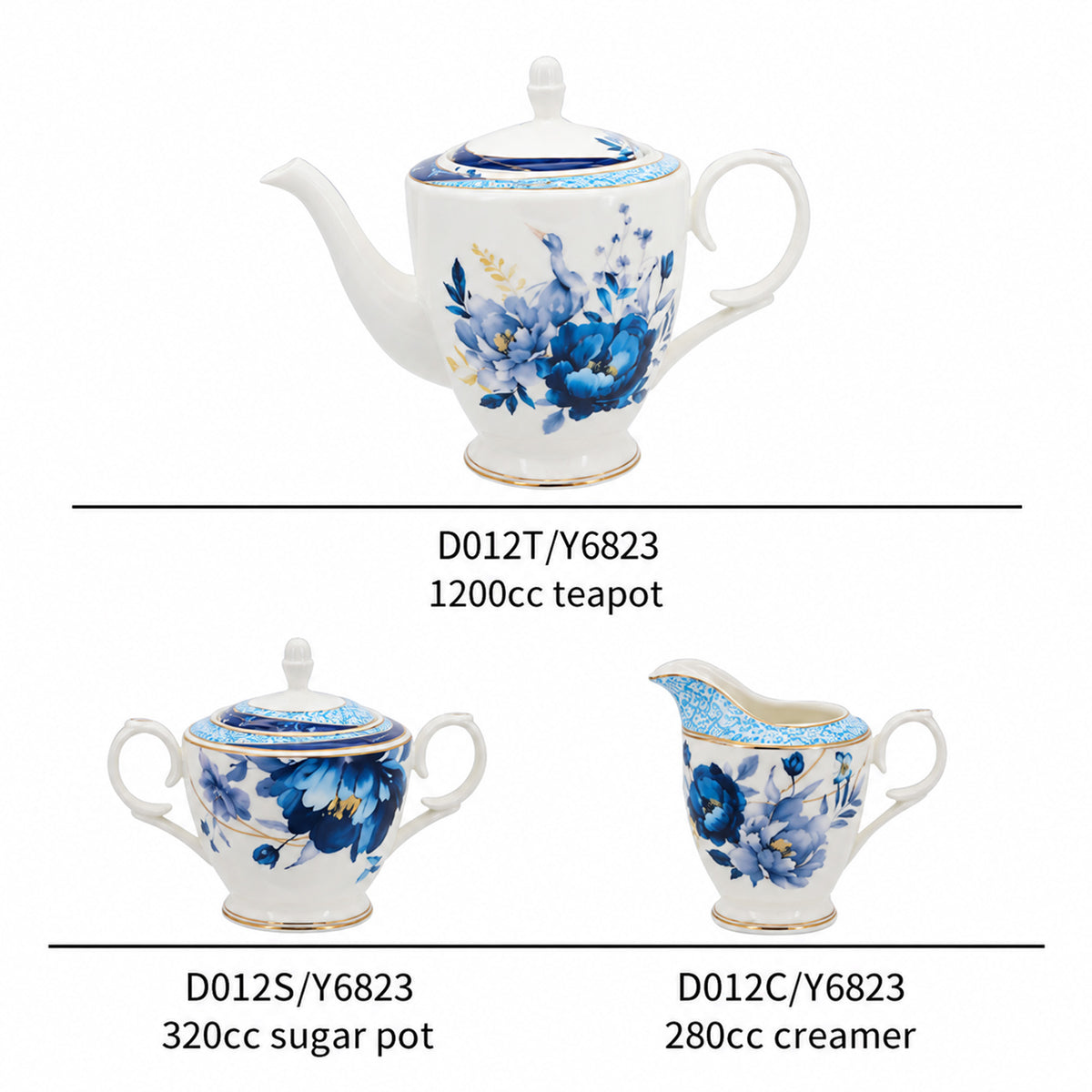 Donglin Homeware – Y6823 Nocturne Bloom Geschirrkollektion aus New Bone China – Formdetails