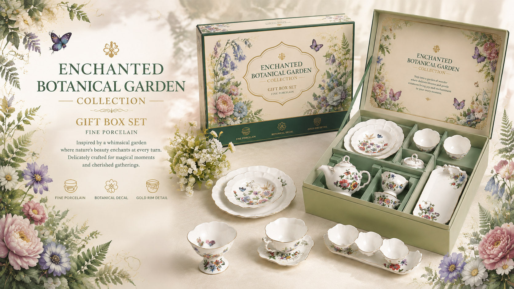Donglin Homeware Y6885 Enchanted Botanical Garden Collection Package