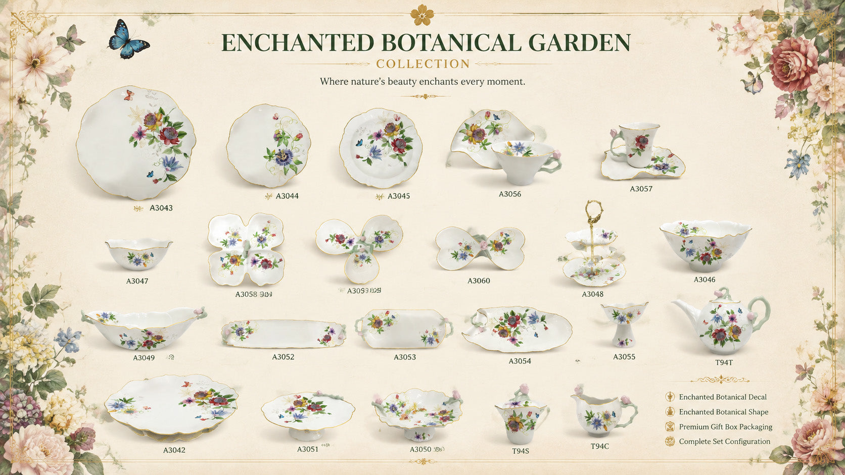 Donglin Homeware Y6885 Enchanted Botanical Garden Collection Shapes