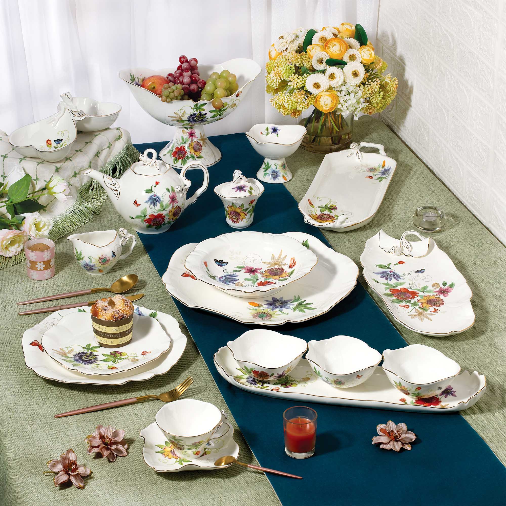 Donglin Homeware Y6885 Wildflower & Butterfly Tableware Collection
