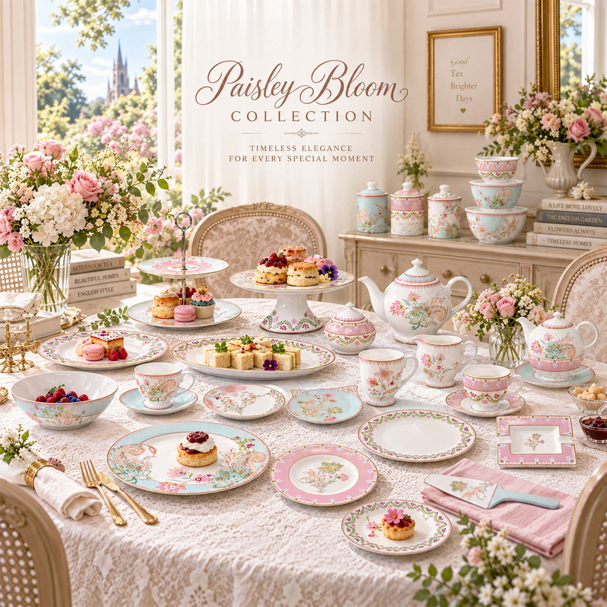 Custom Paisley Floral New Bone China Dinnerware | OEM & Private Label ...