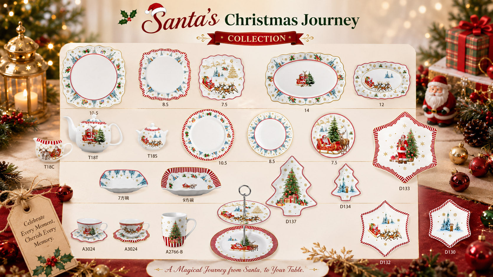 Donglin Homeware Y6939 Santa’s Christmas Journey Collection Shape