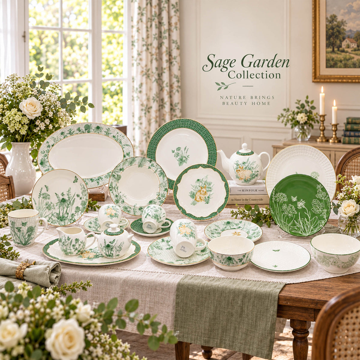Colección de vajilla New Bone China — Y6940 The Garden Rabbit