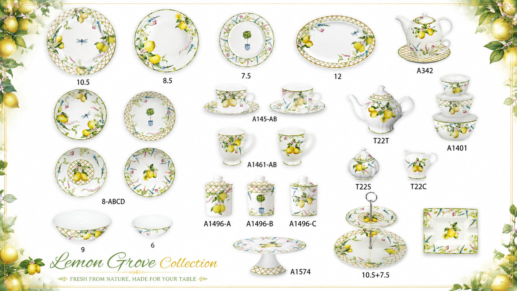 Donglin Homeware Y6946 Lemon Grove Collection Shapes