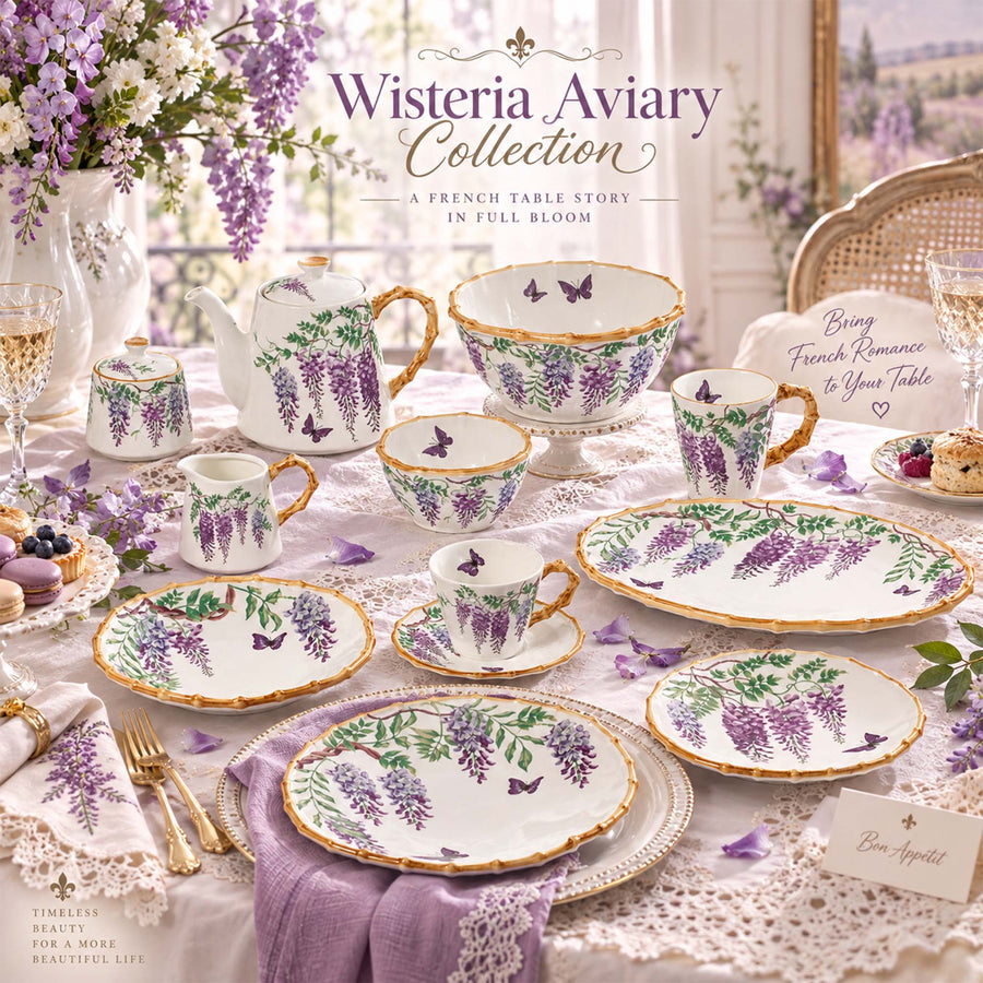 Y6957 Wisteria Aviary Reinforced Porcelain Dinnerware Collection