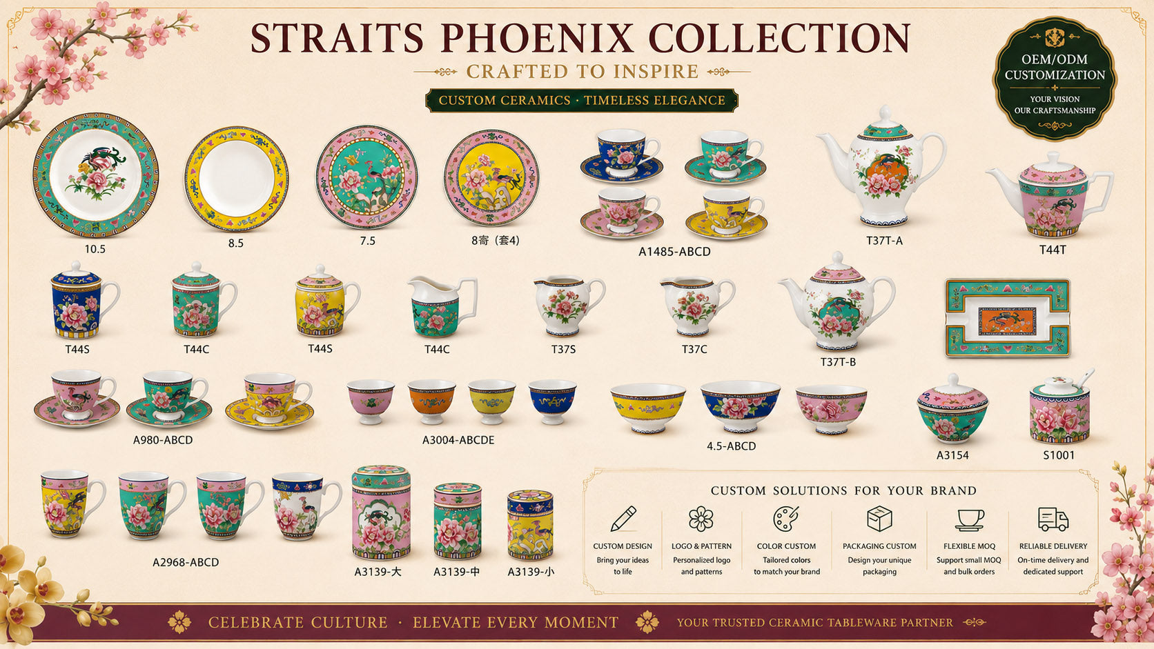 Donglin Homeware Y6978 Straits Phoenix Collection Shapes