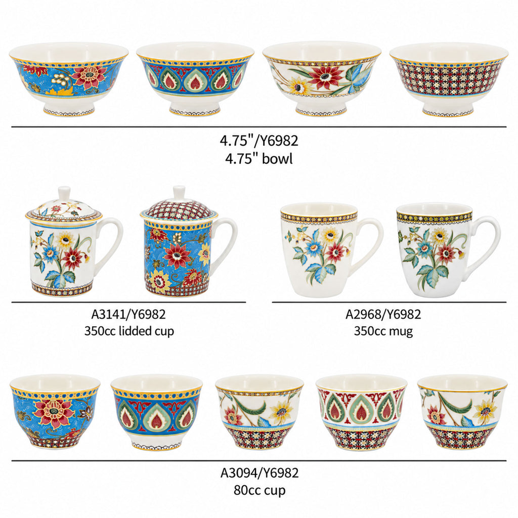 Colección de vajilla New Bone China — Y6982 Peranakan Heritage — 4