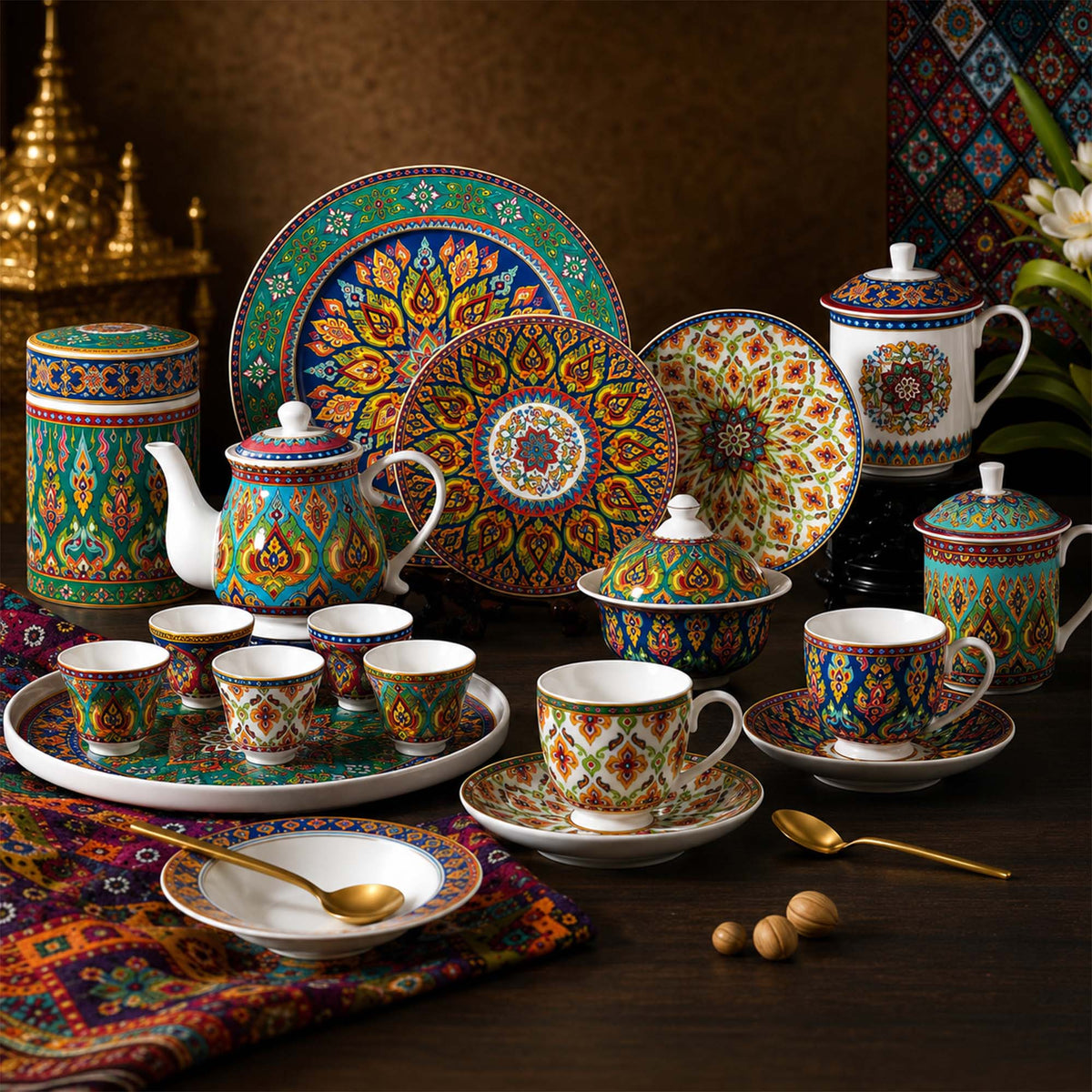 Donglin Homeware Y6983 Benjarong Silk Road Collection