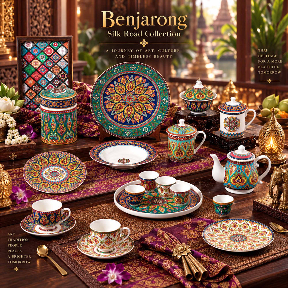 Y6983 Benjarong Silk Road Geschirrkollektion aus New Bone China