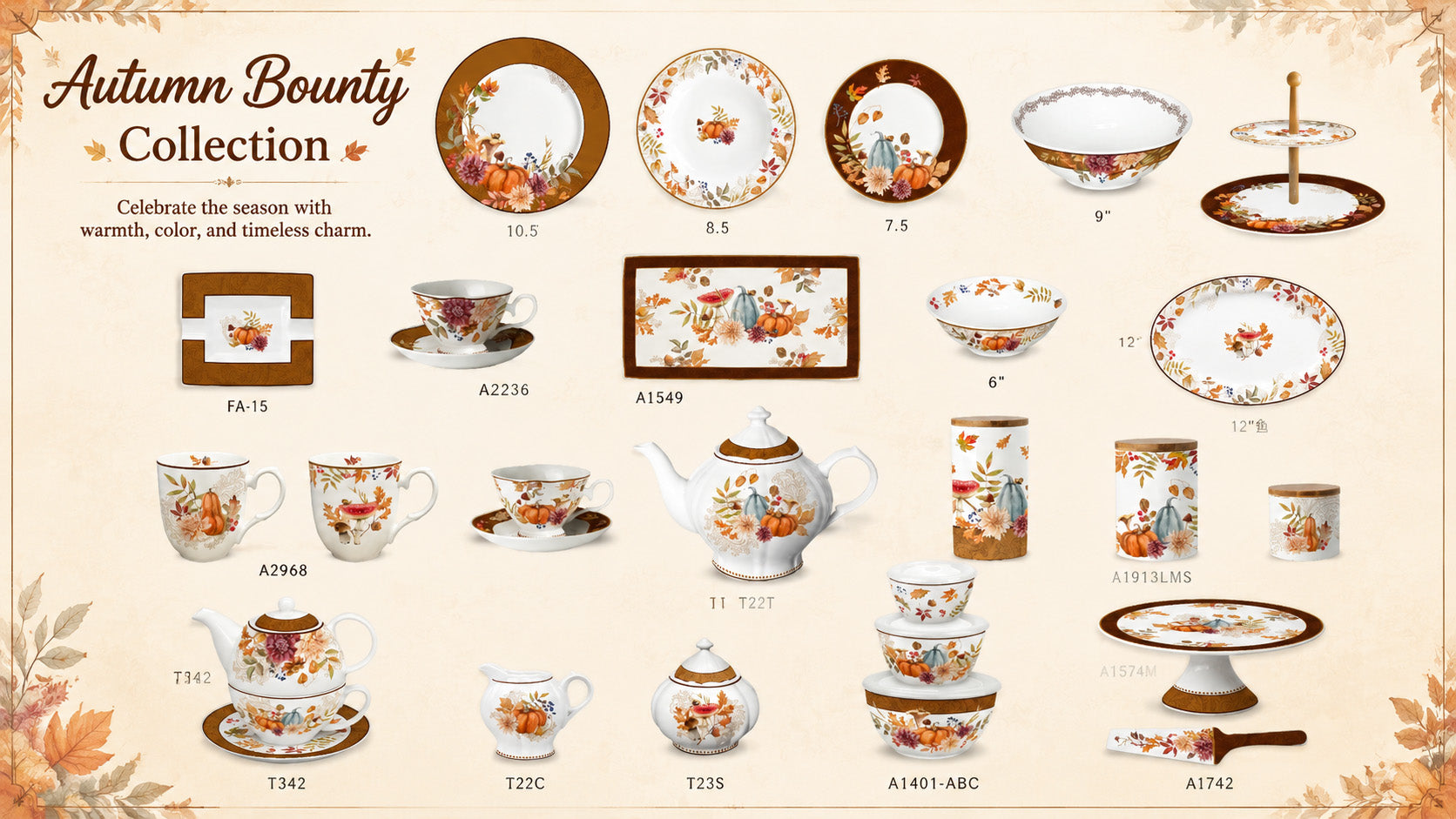 Donglin Homeware Y6984 Autumn Bounty Collection Shapes
