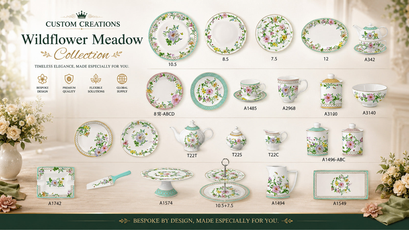 Donglin Homeware Y6984 Wildflower Meadow Collection Shapes