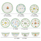 Donglin Homeware Y6990 Spring Meadow — Colección de vajilla — porcelana New Bone China — Formas y detalles de las piezas